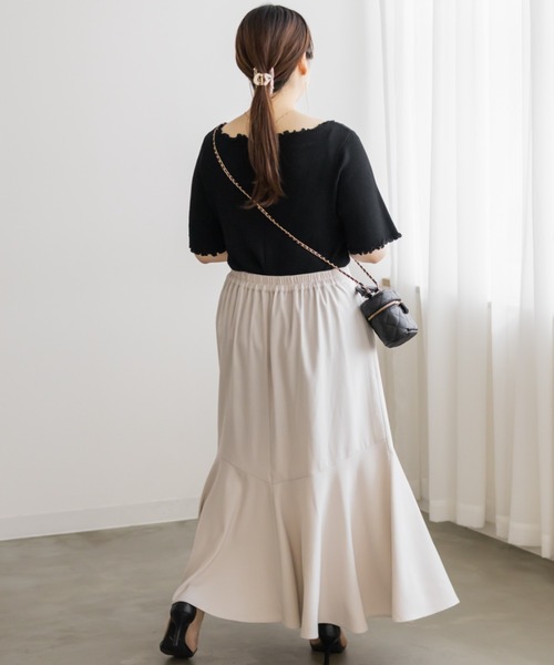 CLETTE（クレット）の「メローリブニット（ニット/セーター・レディース・ブラック/グレイッシュベージュ/オフホワイト・4L/3L/LL）」の13枚目の写真