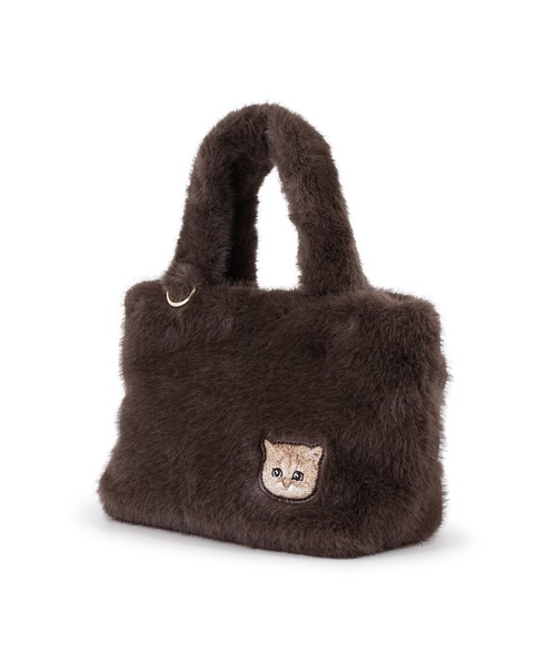 PAUL & JOE ACCESSOIRES(ポールアンドジョーアクセソワ)の「PAUL & JOE ACCESSOIRES (ポール&ジョーアクセソワ)ミニトートバッグ PJA-B1283 ファーヌネット(トートバッグ・レディース・ブラウン/グリーン・FREE)」の4枚目の写真