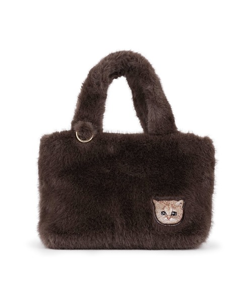 PAUL & JOE ACCESSOIRES(ポールアンドジョーアクセソワ)の「PAUL & JOE ACCESSOIRES (ポール&ジョーアクセソワ)ミニトートバッグ PJA-B1283 ファーヌネット(トートバッグ・レディース・ブラウン/グリーン・FREE)」の3枚目の写真