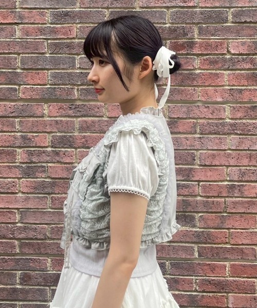 Candy Stripper（キャンディストリッパー）の「LACE FRILL POCKET ベスト（ベスト・レディース・オフホワイト/グレー/ブラック・FREE）」の16枚目の写真