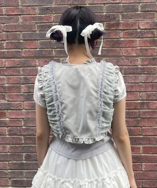 LACE FRILL POCKET ベスト（ベスト）｜Candy Stripper（キャンディ