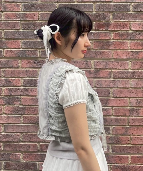 Candy Stripper（キャンディストリッパー）の「LACE FRILL POCKET ベスト（ベスト・レディース・オフホワイト/グレー/ブラック・FREE）」の17枚目の写真