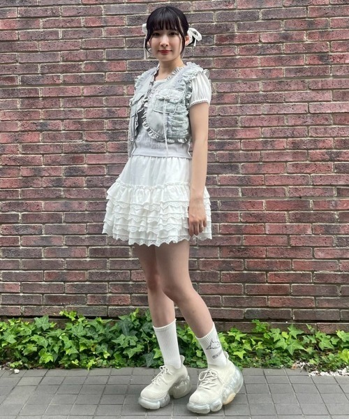 Candy Stripper（キャンディストリッパー）の「LACE FRILL POCKET ベスト（ベスト・レディース・オフホワイト/グレー/ブラック・FREE）」の20枚目の写真