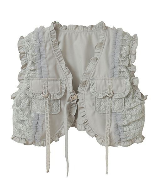 セール】LACE FRILL POCKET ベスト（ベスト）｜Candy Stripper