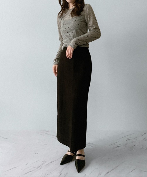 on:nue（オンニュ）の「【on:nue】[お気に入り登録数14,000突破！][着用動画あり！/大人ドットシリーズ 長袖登場！] シアードットロングスリーブカットソー（Tシャツ/カットソー・レディース・アイボリー/グレー・FREE）」の20枚目の写真