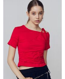 EMODA | アシンメトリーギャザーレイヤートップ(Tシャツ/カットソー)