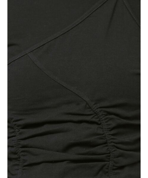 EMODA(エモダ)の「アシンメトリーギャザーレイヤートップ(Tシャツ/カットソー・レディース・レッド/ホワイト/グレー/ブラック・FREE)」の14枚目の写真