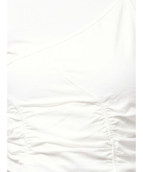 EMODA（エモダ）の「アシンメトリーギャザーレイヤートップ（Tシャツ/カットソー・レディース・レッド/ホワイト/グレー/ブラック・FREE）」の8枚目の写真