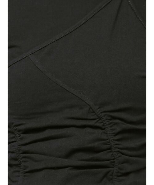 EMODA（エモダ）の「アシンメトリーギャザーレイヤートップ（Tシャツ/カットソー・レディース・レッド/ホワイト/グレー/ブラック・FREE）」の5枚目の写真