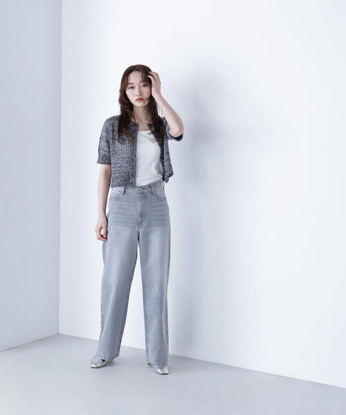 NATURAL BEAUTY BASIC（ナチュラルビューティーベーシック）の「◇フィルムラメカーデセットニットワンピース（ワンピース・レディース・ブラック系その他/グレー系その他/ブラウン系その他・MEDIUM/P/S）」の5枚目の写真