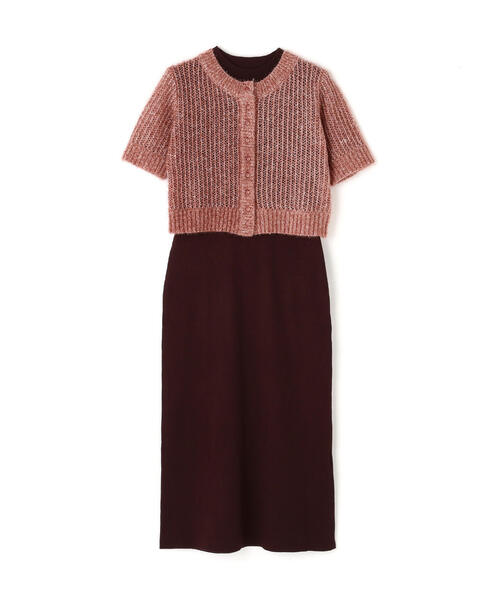 NATURAL BEAUTY BASIC（ナチュラルビューティーベーシック）の「◇フィルムラメカーデセットニットワンピース（ワンピース・レディース・ブラック系その他/グレー系その他/ブラウン系その他・MEDIUM/P/S）」の12枚目の写真