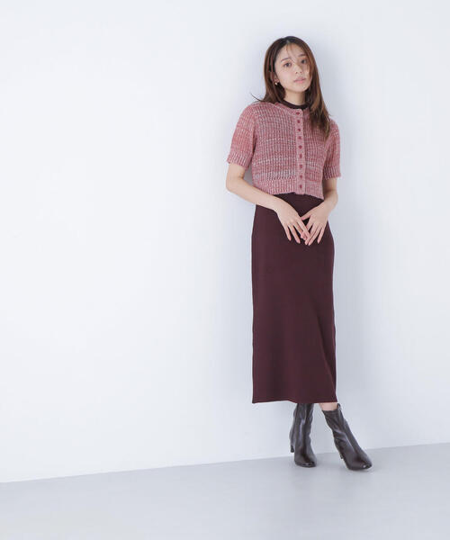 NATURAL BEAUTY BASIC（ナチュラルビューティーベーシック）の「◇フィルムラメカーデセットニットワンピース（ワンピース・レディース・ブラック系その他/グレー系その他/ブラウン系その他・MEDIUM/P/S）」の13枚目の写真