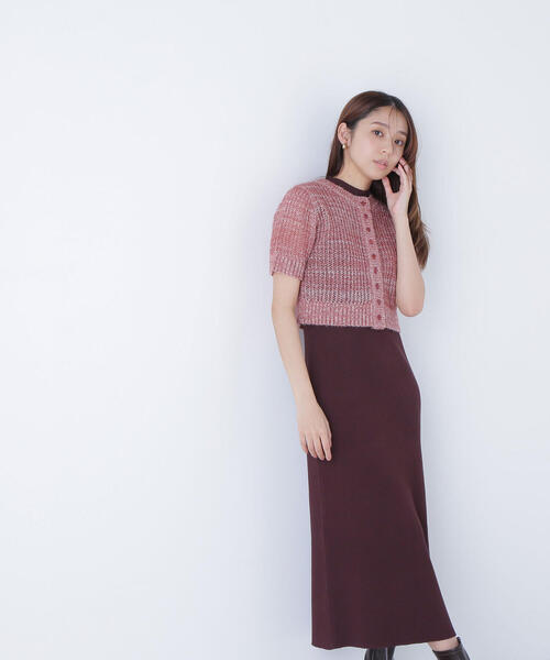 NATURAL BEAUTY BASIC（ナチュラルビューティーベーシック）の「◇フィルムラメカーデセットニットワンピース（ワンピース・レディース・ブラック系その他/グレー系その他/ブラウン系その他・MEDIUM/P/S）」の18枚目の写真