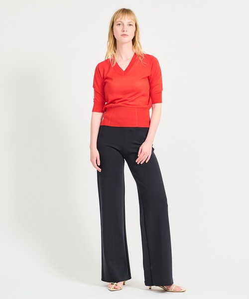 ESTNATION（エストネーション）の「ESTNATION / ウォッシャブルウール Vネック ニット（ニット/セーター・レディース・ネイビー/レッド/キャメル・FREE）」の8枚目の写真