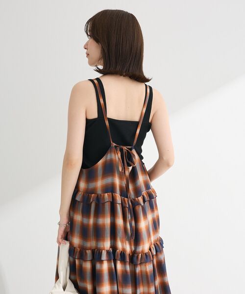 Petit fleur（プチフルール）の「・Petit Fleur オンブレーチェックキャミワンピ（ワンピース・レディース・ブラウン/ブラック/ネイビー・FREE）」の10枚目の写真