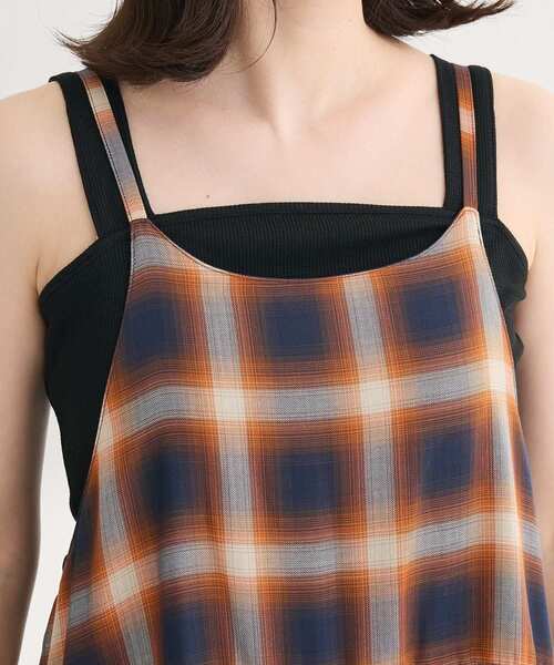 Petit fleur（プチフルール）の「・Petit Fleur オンブレーチェックキャミワンピ（ワンピース・レディース・ブラウン/ブラック/ネイビー・FREE）」の11枚目の写真