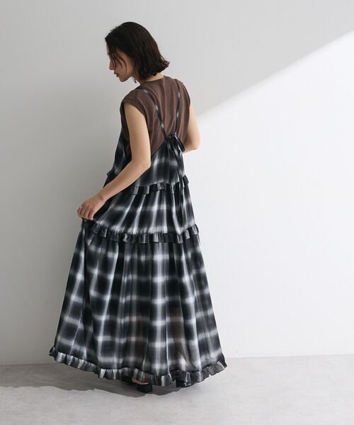Petit fleur（プチフルール）の「・Petit Fleur オンブレーチェックキャミワンピ（ワンピース・レディース・ブラウン/ブラック/ネイビー・FREE）」の15枚目の写真
