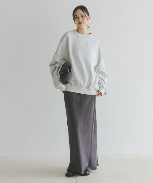 Noble（ノーブル）の「《追加3》キュプラナローAラインスカート（スカート・レディース・ライトグレー/ホワイト/チャコールグレー・FREE）」の4枚目の写真