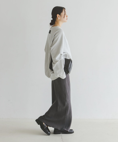 Noble（ノーブル）の「《追加3》キュプラナローAラインスカート（スカート・レディース・ライトグレー/ホワイト/チャコールグレー・FREE）」の5枚目の写真