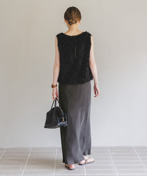 Noble（ノーブル）の「《追加3》キュプラナローAラインスカート（スカート・レディース・ライトグレー/ホワイト/チャコールグレー・FREE）」の13枚目の写真