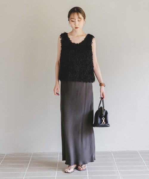 Noble（ノーブル）の「《追加3》キュプラナローAラインスカート（スカート・レディース・ライトグレー/ホワイト/チャコールグレー・FREE）」の17枚目の写真