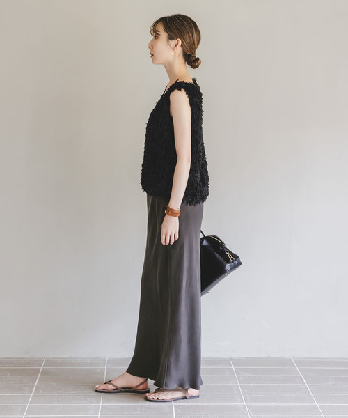 Noble（ノーブル）の「《追加3》キュプラナローAラインスカート（スカート・レディース・ライトグレー/ホワイト/チャコールグレー・FREE）」の18枚目の写真