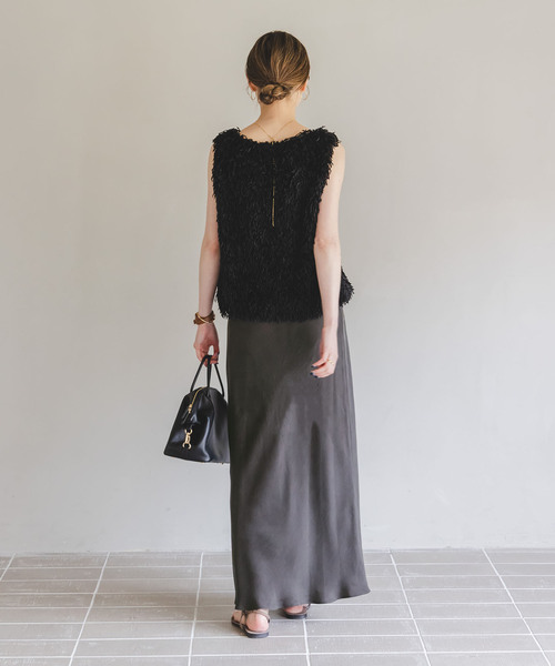 Noble（ノーブル）の「《追加3》キュプラナローAラインスカート（スカート・レディース・ライトグレー/ホワイト/チャコールグレー・FREE）」の19枚目の写真