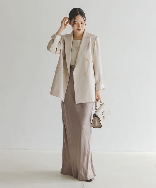 Noble（ノーブル）の「《追加3》キュプラナローAラインスカート（スカート・レディース・ライトグレー/ホワイト/チャコールグレー・FREE）」の21枚目の写真