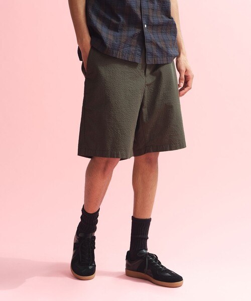 MACKINTOSH PHILOSOPHY（ﾏｯｷﾝﾄｯｼｭ ﾌｨﾛｿﾌｨｰ）の「空羽サッカーチェック イージーショーツ（その他パンツ・メンズ・グリーン系その他7/ダークネイビー・40/38/42）」の2枚目の写真
