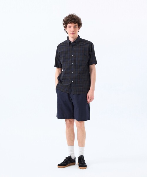 MACKINTOSH PHILOSOPHY（ﾏｯｷﾝﾄｯｼｭ ﾌｨﾛｿﾌｨｰ）の「空羽サッカーチェック イージーショーツ（その他パンツ・メンズ・グリーン系その他7/ダークネイビー・40/38/42）」の12枚目の写真