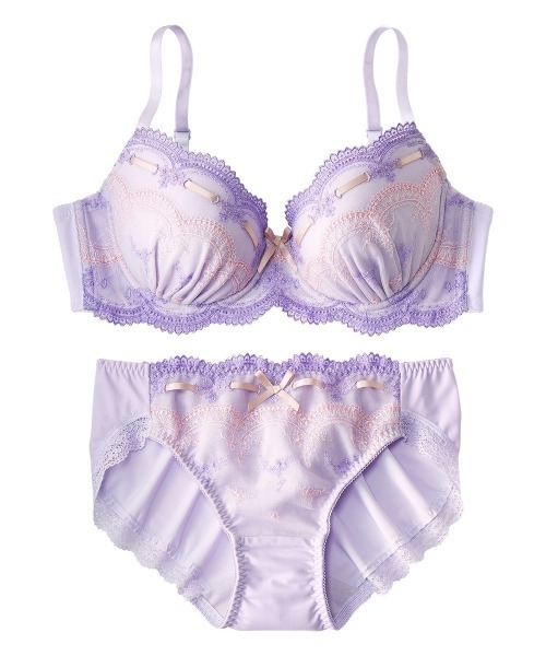 リボン通しブラジャーショーツセット（トリンプ）（A65/M～F80/L