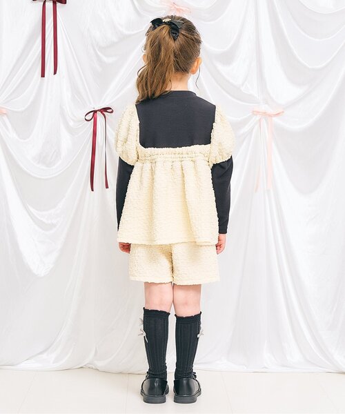 apres les cours(アプレレクール)の「バックリボンペプラムセットアップ_アプレレクールマシェリ(セットアップ・キッズ・アイボリー・80/90/100/110/130/120/140)」の3枚目の写真