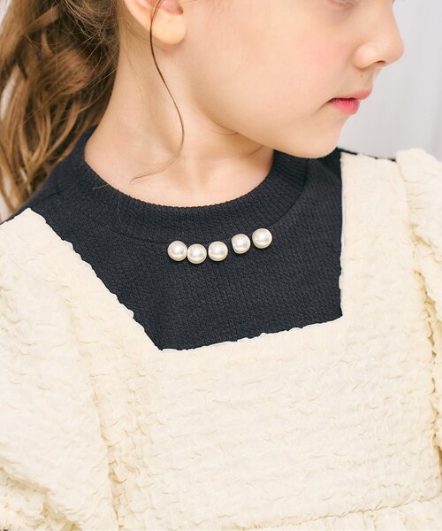 apres les cours(アプレレクール)の「バックリボンペプラムセットアップ_アプレレクールマシェリ(セットアップ・キッズ・アイボリー・80/90/100/110/130/120/140)」の4枚目の写真