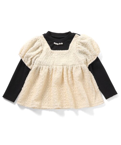 apres les cours(アプレレクール)の「バックリボンペプラムセットアップ_アプレレクールマシェリ(セットアップ・キッズ・アイボリー・80/90/100/110/130/120/140)」の12枚目の写真