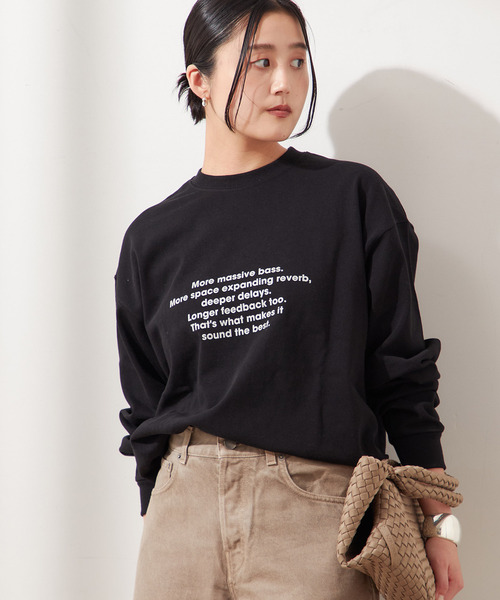 journal standard L'essage（ジャーナルスタンダードレサージュ）の「【金子綾さん着用】PMD MORE MASSIVE BASS LOOSE FITロングスリーブT（Tシャツ/カットソー・レディース・ブラック系その他/ホワイト・FREE）」の8枚目の写真