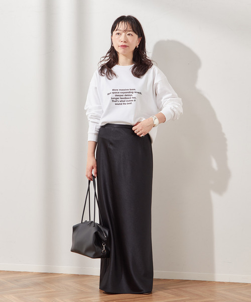 journal standard L'essage（ジャーナルスタンダードレサージュ）の「【金子綾さん着用】PMD MORE MASSIVE BASS LOOSE FITロングスリーブT（Tシャツ/カットソー・レディース・ブラック系その他/ホワイト・FREE）」の9枚目の写真