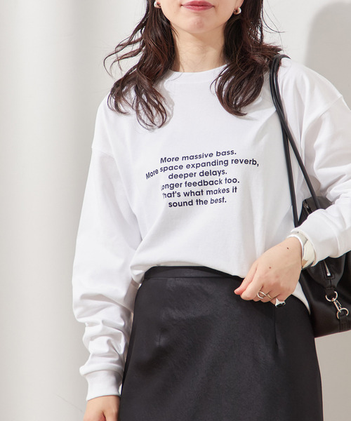 journal standard L'essage（ジャーナルスタンダードレサージュ）の「【金子綾さん着用】PMD MORE MASSIVE BASS LOOSE FITロングスリーブT（Tシャツ/カットソー・レディース・ブラック系その他/ホワイト・FREE）」の12枚目の写真