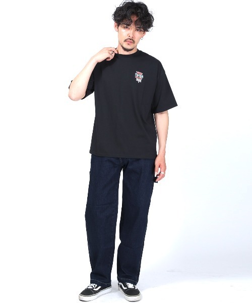 LUXSTYLE(ラグスタイル)の「ワイドペインターストレッチデニムパンツ(デニムパンツ・メンズ・インディゴブルー/ブルー・M/L/XL)」の4枚目の写真
