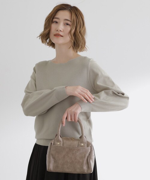 grove（グローブ）の「ワイドハンドル2WAYボストンバッグ（ボストンバッグ・レディース・ブラック/ボルドー/ライトベージュ/ブラウン系その他・00）」の3枚目の写真