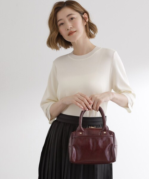 grove（グローブ）の「ワイドハンドル2WAYボストンバッグ（ボストンバッグ・レディース・ブラック/ボルドー/ライトベージュ/ブラウン系その他・00）」の4枚目の写真