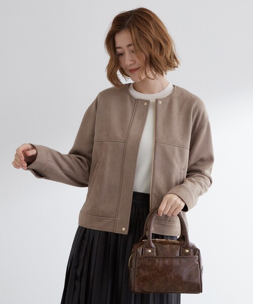 grove（グローブ）の「ワイドハンドル2WAYボストンバッグ（ボストンバッグ・レディース・ブラック/ボルドー/ライトベージュ/ブラウン系その他・00）」の8枚目の写真