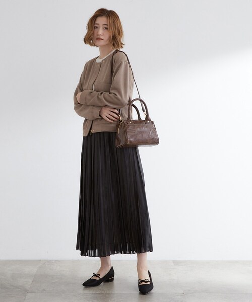 grove（グローブ）の「ワイドハンドル2WAYボストンバッグ（ボストンバッグ・レディース・ブラック/ボルドー/ライトベージュ/ブラウン系その他・00）」の9枚目の写真