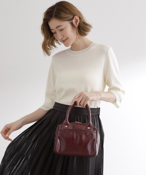 grove（グローブ）の「ワイドハンドル2WAYボストンバッグ（ボストンバッグ・レディース・ブラック/ボルドー/ライトベージュ/ブラウン系その他・00）」の12枚目の写真