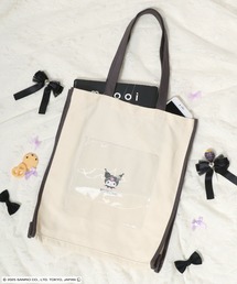 sanrio（サンリオ）の「sanrio（サンリオ）ビニールポケット カラー配色キャンバストートバッグ（トートバッグ）」