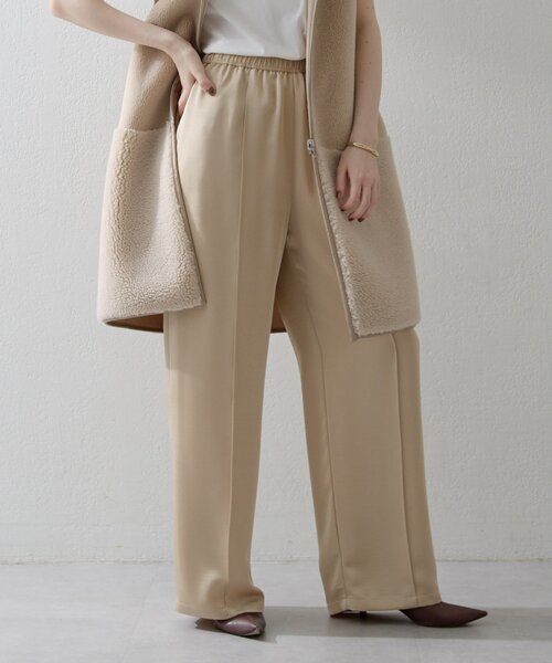 THE PAUSE（ザ ポーズ）の「【THE PAUSE】サテンピンタックパンツ（その他パンツ・レディース・ベージュ/サックスブルー・FREE）」の2枚目の写真