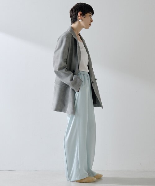 THE PAUSE（ザ ポーズ）の「【THE PAUSE】サテンピンタックパンツ（その他パンツ・レディース・ベージュ/サックスブルー・FREE）」の7枚目の写真