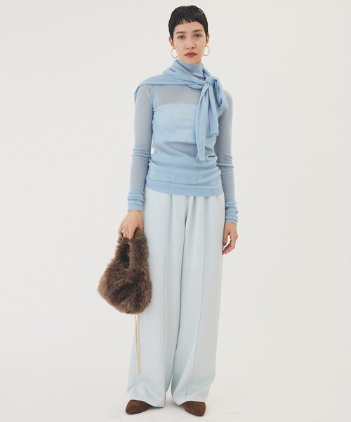 THE PAUSE（ザ ポーズ）の「【THE PAUSE】サテンピンタックパンツ（その他パンツ・レディース・ベージュ/サックスブルー・FREE）」の14枚目の写真