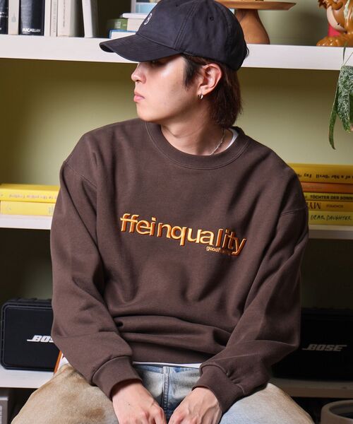 FFEIN（フェイン）】ヘビーウエイトセンターデカロゴ刺繍スウェット