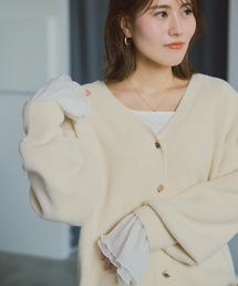 ROPE' PICNIC | スフレニットシリーズ 変形メタルボタンミドル丈カーディガン/イージーケア・リンクコーデ(カーディガン/ボレロ)