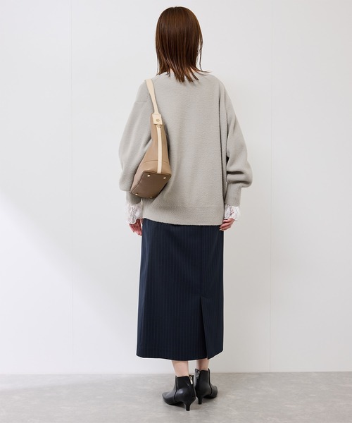 ROPE' PICNIC(ロペピクニック)の「【新色追加】スフレニットシリーズ 変形メタルボタンミドル丈カーディガン/イージーケア・リンクコーデ(カーディガン/ボレロ・レディース・ライトグレー/ダークブラウン/レッド/ブルー/キナリ/ピンク系その他2/ベージュ/ラベンダー/クリーム/ブラック・FREE)」の13枚目の写真